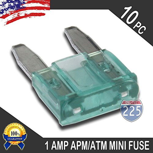 225Fwy 10 Pack 1Amp Apm/Atm 32V Mini Blade Style Fuses 1A Short Circuit
