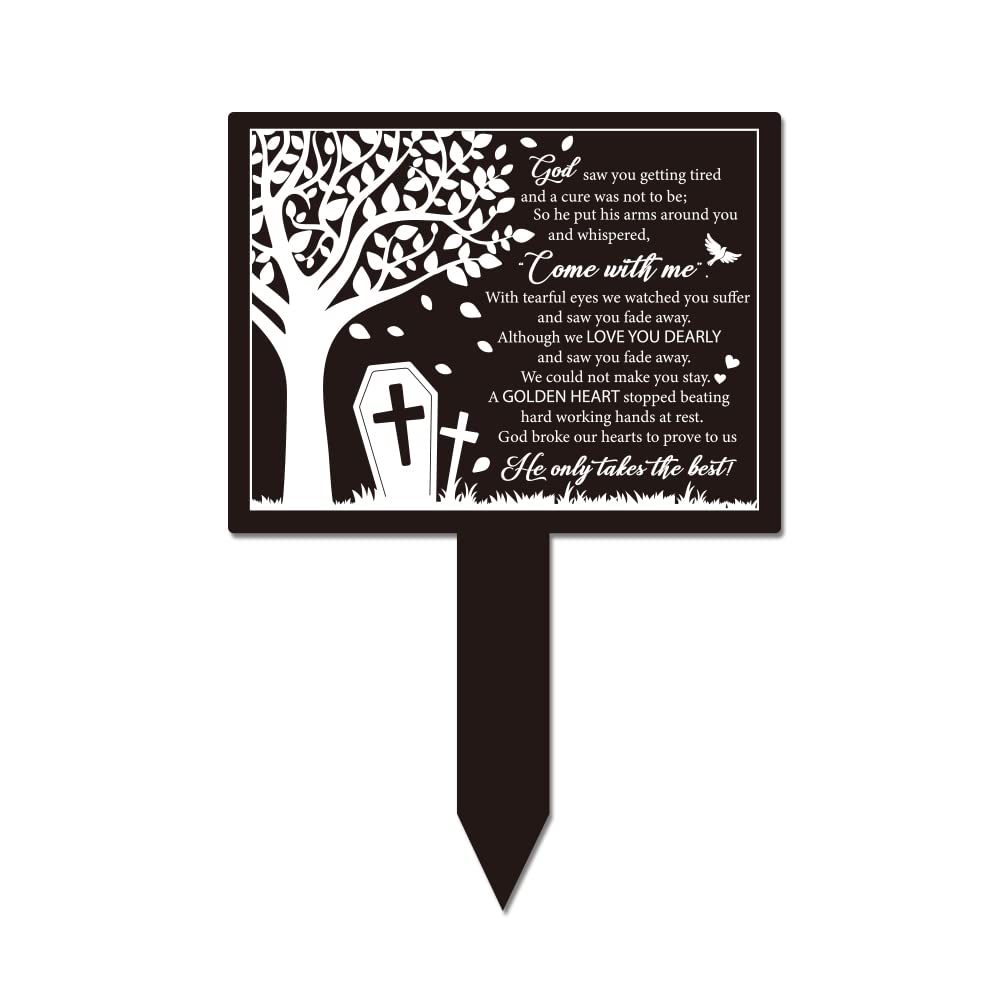 GLOBLELAND Memorial Remembrance Plaque Stake Acrylic Plaque Memorial Commemoratory Sign Garden Remembrance Decoration for Yard Lawn Grave