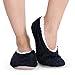Pembrook Ladies Cable Knit Slippers – Navy - Medium (7-8) – Ballet Style With Non-Skid Sole - Faux Shearling Lining and Suede Sole - Great Plush Slip On House Slippers For Adults, Women, Girls