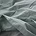 Eikei Washed Cotton Chambray Duvet Cover Solid Color Casual Modern Style Bedding Set Relaxed Soft Feel Natural Wrinkled Look (King, Eucalyptus Mint)