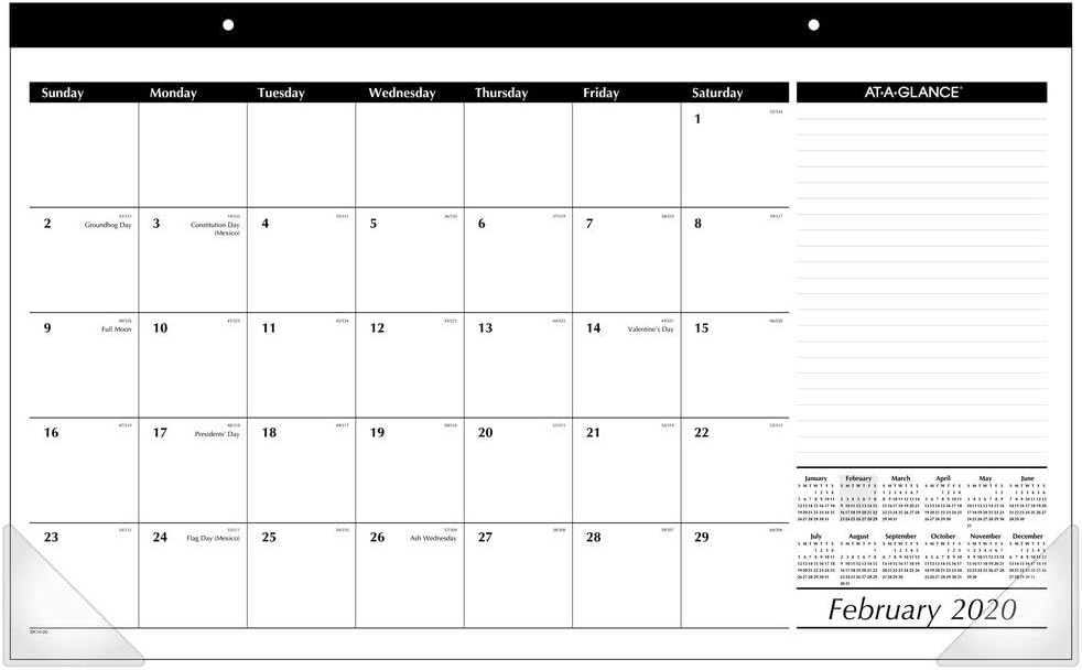 Best at a glance desk calendar 2019-2020