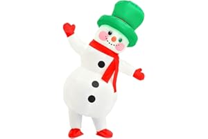 MXoSUM Inflatable Christmas Elf Snowman Costume for Adult Funny Blow up Santa Claus Gingerbread Man Costume