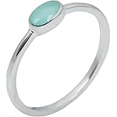 Natural Aqua Chalcedony Oval Ring for Women | 925 Sterling Silver Ring | Handmade Aqua Blue Gemstone Jewelry | Boho Statement Silver Ring | Natural Oval Cut Chalcedony Stone Ring | Artisan Gift Ring for Her | Everyday Fashion Jewelry