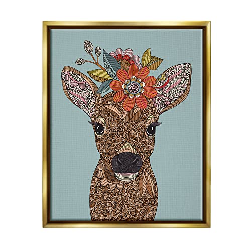 Stupell Industries BaBy Deer Fawn Flower Crown Intricate Paisley Designs Floati…