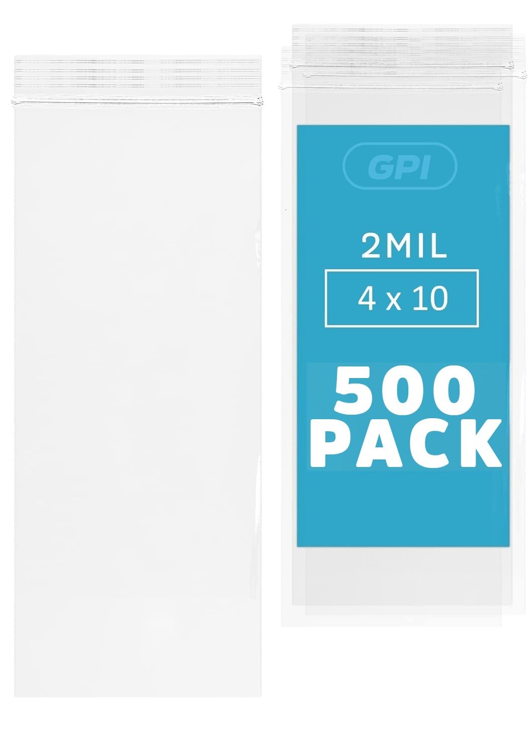 GPI - 4" x 10" Long Zip Bags, 500 Count, 2