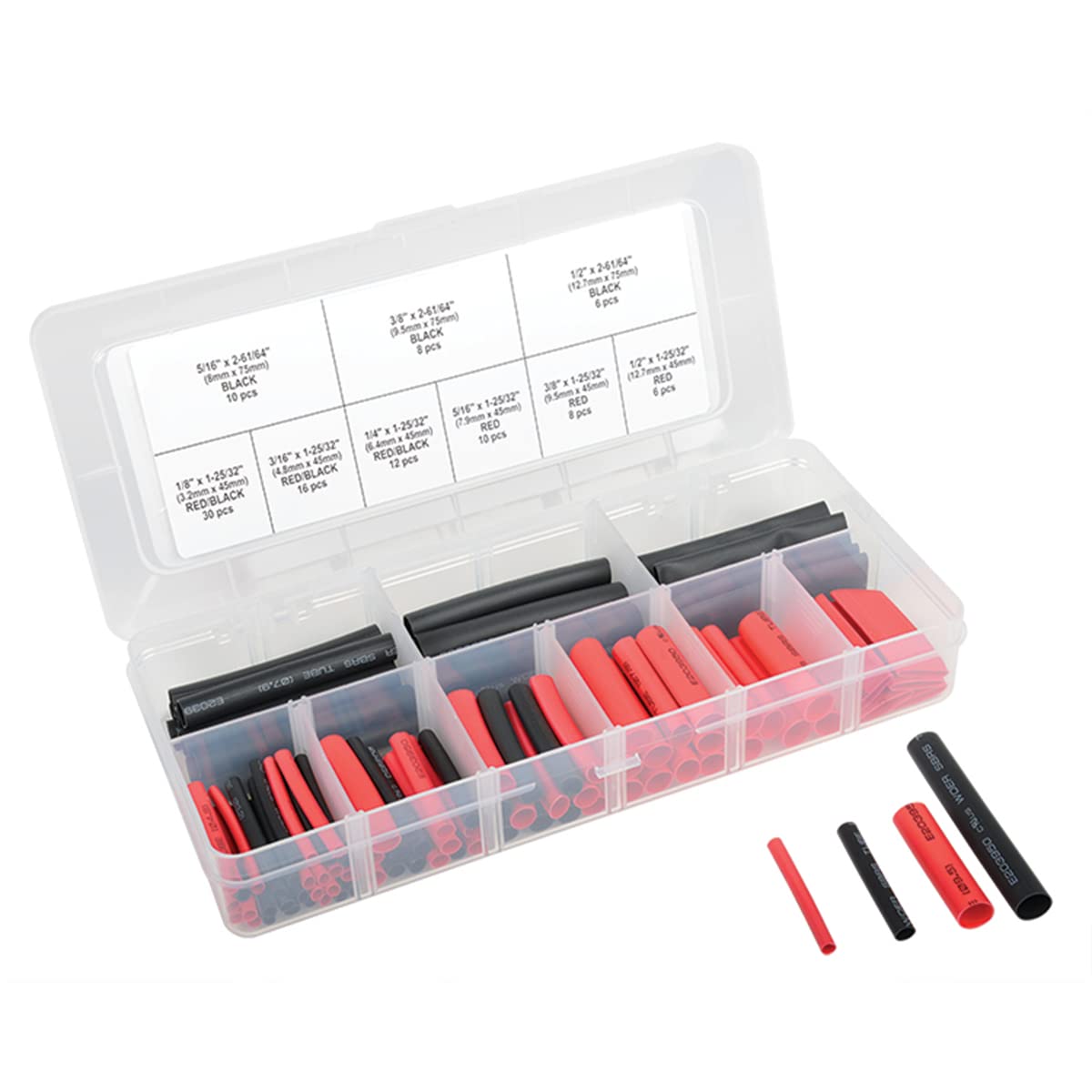 Tekz 45239 106-Piece Dual Wall Heat Shrink Tube Assortment