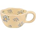 VanEnjoy Ceramic Cup, Cute Coffee Mug, Strawberry Mug, Aesthetic Coffee Mug, Retro Flower Mug, Ceramic Tea, 10oz/300ml for Tea Coffee, Milk and Oatmeal