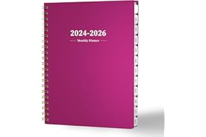 Ymumuda 2024-2026 Monthly Planner - 2 Year Monthly Planner, JUL.2024 to JUN.2026, 8.5" x 11", Large Planner with Spiral Bound, Perfect for School & Office Schedule, Red