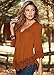 Angashion Women's Flare Sleeve Lace Splice Loose Trim Casual Blouse T-shirt Tops Orange US 8/Tag XL