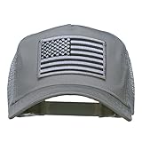 American Flag Patch Mesh Cap - Grey OSFM