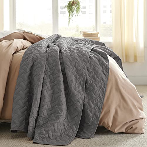 Bedsure King Size Quilt Set Lightweight Summer Quilt King Grey