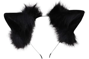 VIGVAN KYC Animal Ears Kawaii Plush Cat Ears Hair Clip Headdress Halloween Cosplay