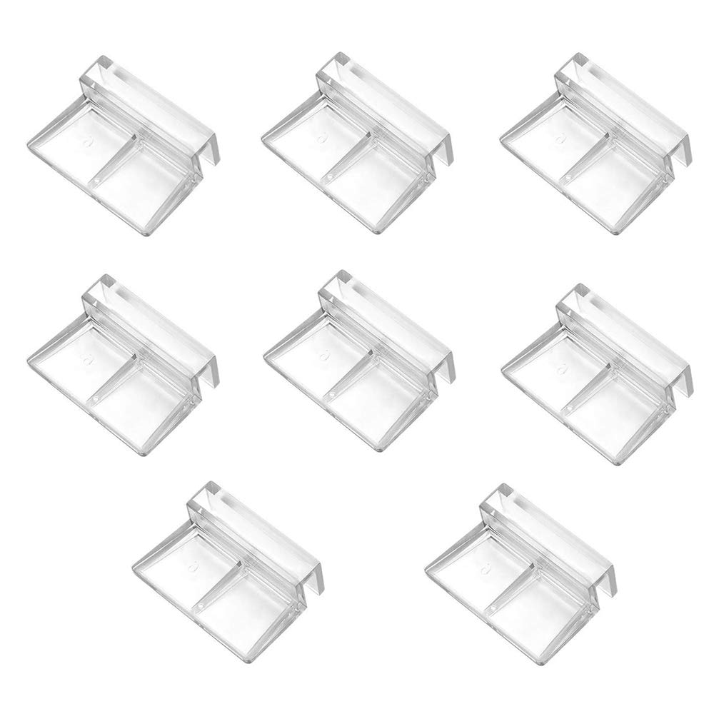 JIZUUU 8Pcs Plastic Aquarium Fish Tank Glass Cover Clips for 6mm Thick Glass