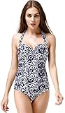 Wantdo Women's Oriental Porcelain One piece Push Up Swimsuit