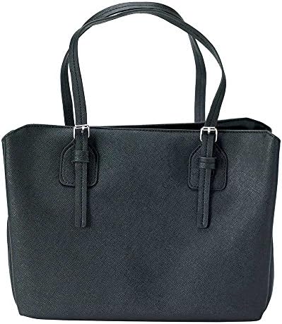 White Dove Black Saffiano Leather Look Purse Style Bible Cover X-Large Size