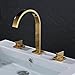 Rozin Gold Polished Widespread 3pcs Basin Faucet Dual Knobs Vessel Sink Mixer Tap
