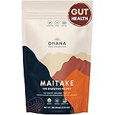 Ohana Maitake, USDA-Organic Whole Food Mushroom Powder, USA-Grown Mushrooms Blend, Gut Health and Overall Wellness, Non-GMO, Gluten-Free, 100 gm Bag, Pack of 1