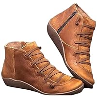 Nurrat Women Fashion Artificial Leather Rubber Sole Ankle Height Boots Ankle & Bootie