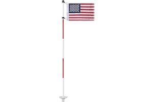 KWESOR Golf Flagstick 6ft, Double-Side American Flag for Putting Green, Portable 5-Section Design for Backyard Practice, Golf Pin USA Flag for Driving Range