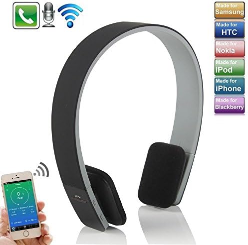 Wireless Bluetooth Headphone,elecfan New Wireless Bluetooth Headset Stereo Earphone Mic for Tablet PC and all iPhones and all ipads ipod Samsung Phones (Black)