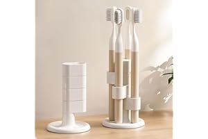 360°Rotating Toothbrush Holder Creative Bathroom Desktop Storage Rack Multifunctional Storage Rack for Makeup Brushes Pens