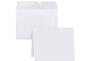 Blank Cards and Envelopes Self Seal 10 Pack White/Kraft Paper Invitation Cardstock Greeting Cards for Mailing, Thank You Card