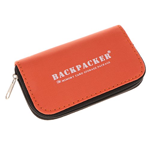 MagiDeal Memory Card Carrying Case Pouch - Suitable for SDHC SD CF and SM Cards - 8 Pages & 22 Slots - Media Storage & Organization (Orange)
