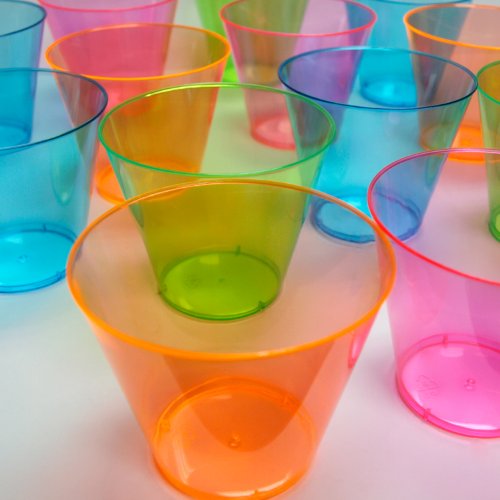 Party Essentials N910090 Brights Plastic Party Cups/Tumblers, 9Ounce