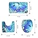 Jillban Flannel Seaworld Bathroom Mat Set 3 Piece Contour Rug Lid Toilet Cover