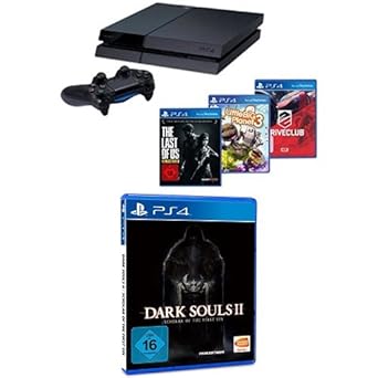 PlayStation 4 - Konsole (500GB) inkl. DriveClub + Little Big Planet 3 + The Last of Us: Remastered + Dark Souls II: Scholar o