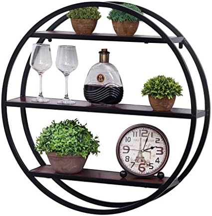 Wall shelf Circular Wall hanging Iron art Industrial wind Wall decoration Shelf restaurant Home Cafe Wall Decor (Size : 80cm)
