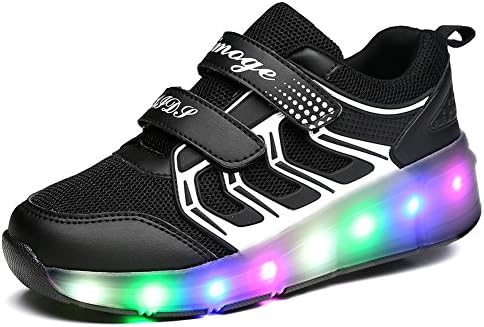 Roller Skate Shoes for Girls Boys LED Light Up Sneakers Shoes with Wheels for Kids Adult