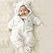 Lanpan Newborn Baby Infant Boy Girl Bear Hoodie Jumpsuit Romper (3M, White)