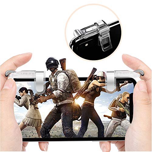 Mobile Game Controller Android Gamepad Phone Aim Controller Fight Joystick for iOS Joypad Phone Work with Phone Case (Phone Triggers and Star Game Handle, Clip)