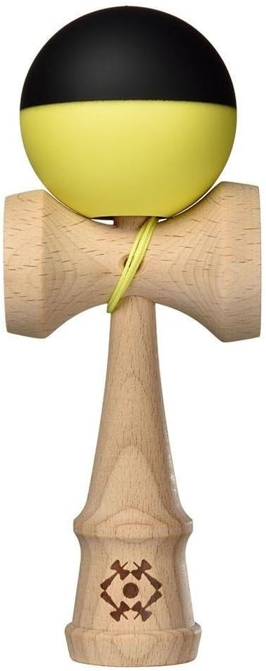 Kendama USA - Tribute - Half Split Silk Kendamas - Great for Beginners - Extras Included (Yellow)