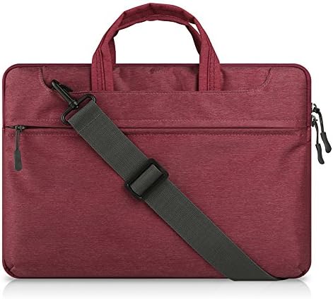 15-15.6 Inch Waterproof Laptop Shoulder Messenger Bag Sleeve Handbag Notebook Case for Macbook Pro 15.4-inch / Protective 15.6" Ultrabook ASUS Acer Dell Inspiron Lenovo HP Chromebook (dark red)