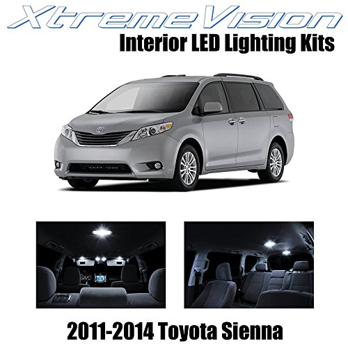 Click Here to See More Images XtremeVision Toyota Sienna 2011-2014 (13 Pieces) Pure White Premium Interior LED Kit Package + Installation Tool Tool