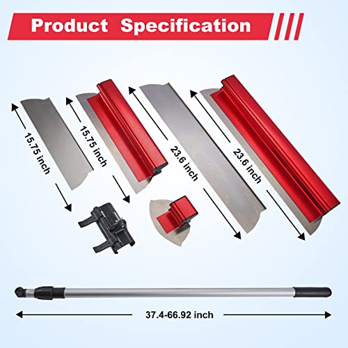 Drywall Skimming Blade Set 16" Blades x2 + 24" Blades x2 + Semi