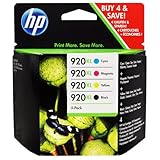 HP 920XL Four Pack Black & Colors Ink Cartridge Set -Black/Yellow/Cyan/Magenta
