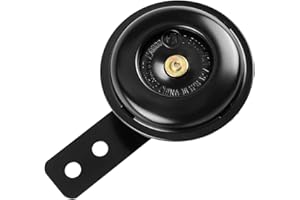 Evermotor Car Horn Motorcycle Speaker Universal Black Mini Air Horn 12v Loud for Safety with E-MARK Fit in Bicycle,Truck,Bike,Scooter,ATV,Electric Motorcycle