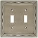 Brainerd 64772 Beaded Double Toggle Switch Wall Plate / Switch Plate / Cover, Brushed Satin Pewter Color: Brushed Satin Pewter, Model: 64772, Tools & Hardware store