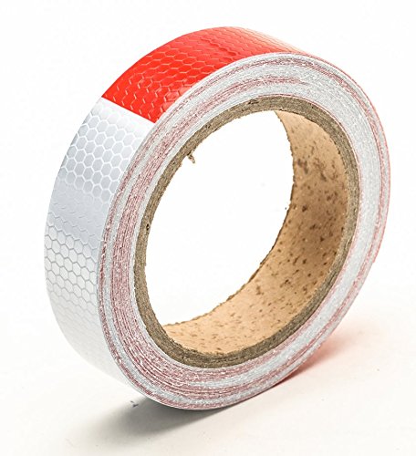 Red White Reflective Tape for trailers,trucks,cars- 1" x 10' Outdoor HoneyComb Reflective Safety Tape-waterproof self-adhesive trailer reflector tape -Cinta reflectante