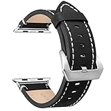 Apple Watch Band, VONTER 42mm iWatch Strap Premium Vintage Genuine Leather Crazy Horse Men/Women Model Loop Replacement Bracelet Wrist Strap with Metal Clasp Adapter for Series 2/1 Apple Watch Edition