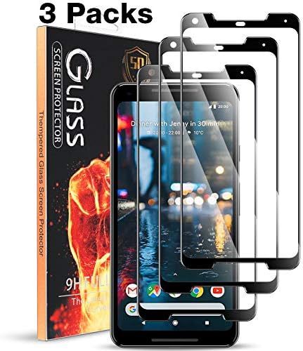MEGIVEZ [3 Pack] Compatible for Google Pixel 2 XL Screen Protector, Tempered Glass Screen Protector 3D Curved with Dot Matrix [Case Friendly][Anti-Scratch] [HD Anti-Bubble] Lifetime Replacement