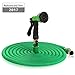 Expandable Garden Hose 50 ft by SV LifeStyle. The Best Expanding Heavy Duty Water Hose with Solid Brass Connector, 8-Pattern Spray Nozzle and Free Storage Bag