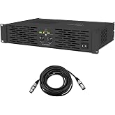 Behringer KM750 Professional 750W Stereo Power Amplifier with ATR, Bundle with H&amp;A XLR M to F Microphone Cable 25'