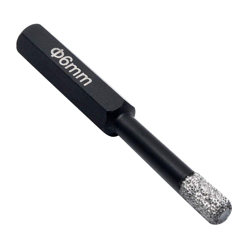 Diamond Hole Cutter BE-TOOL 6mm Wax Cooled Dry Cut Diamond Tipped Drill Bit Hole Cutter Saw for Porcelain,Glass,Ceramic