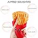 Rednow Jumbo Squishies Slow Rising Toy Cat Hamburger + Coffee cup + French Fries, Sweet Scented Squishy Toys Stress Relief Toys for Children&Adults(3pcs)