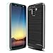 YYQUEEN Galaxy A6 Plus 2018 Case with Screen Protector, Galaxy A6+ 2018 Case, Slim Carbon Fiber and Anti-Shock and Anti-Slip Cover for Samsung Galaxy A6 Plus 2018 (Black)