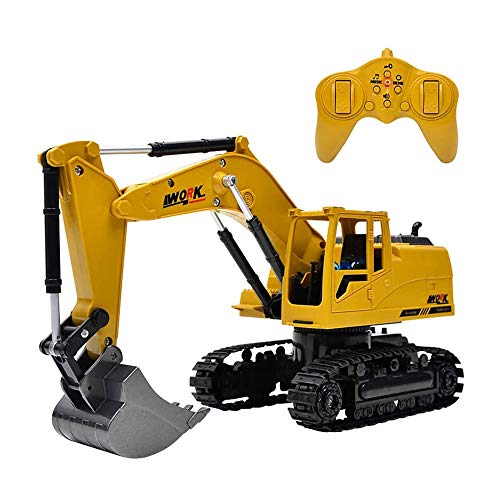LKNJLL Fernbedienung LKW Bagger Spielzeug 8-Kanal Maßstab 1:24 RC Traktor mit Sounds 1 Batterien 2.4Ghz Aufbau-Spielzeug